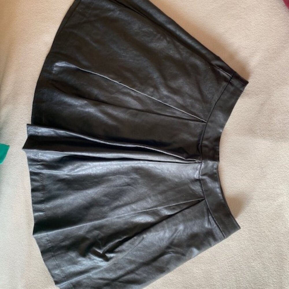 Faux Leather School-girl Skirt